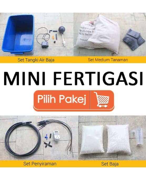Anda kini tidak perlu risau pokok tidak bersiram dan berbaja dengan set mini fertigasi ini.